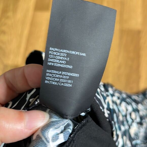 Club Monaco Womens Wide Legged long Pants Black Mix Noir Abstract Pattern Size 0 - Picture 10 of 13